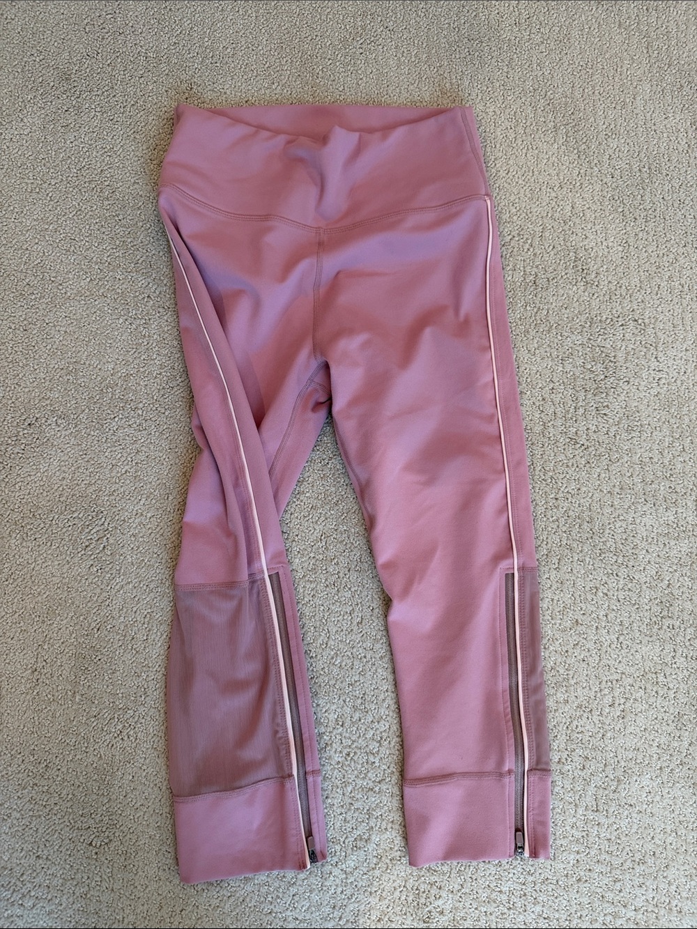 Fabletics Mauve Pink High-Waist Mesh Panel Leggings